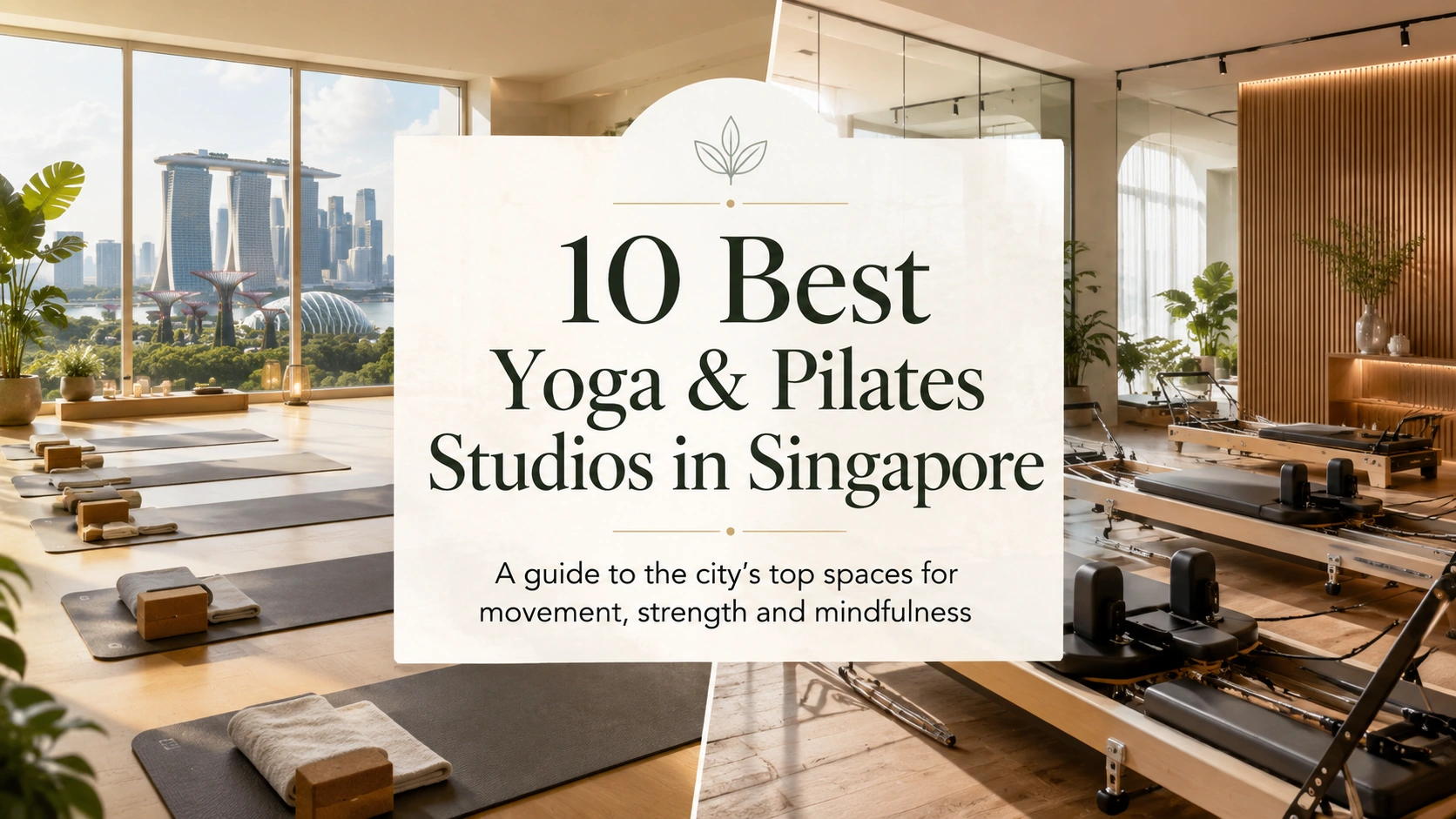 Woman practising yoga in a serene Singapore boutique studio with natural light