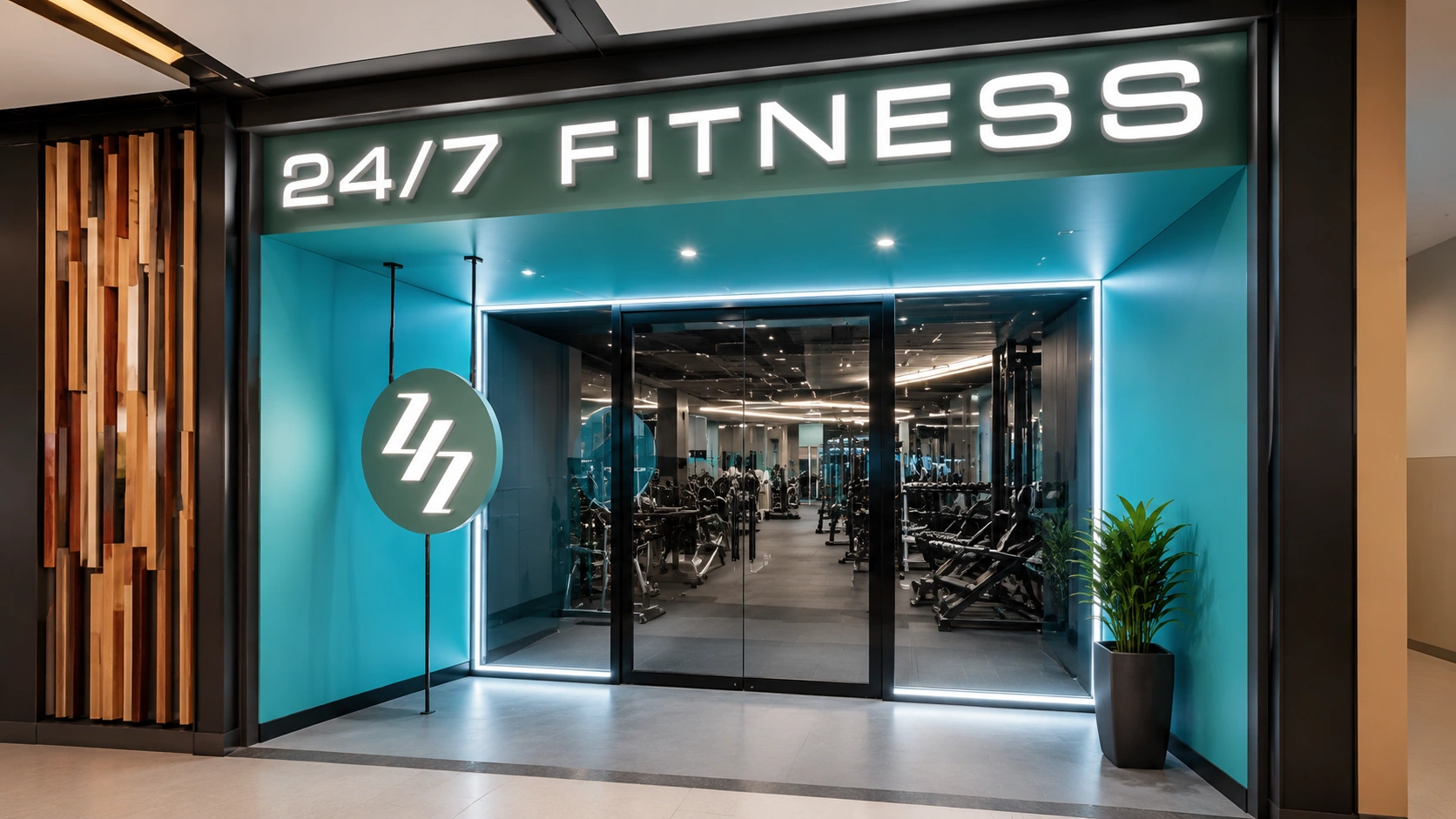 24/7 Fitness Singapore strength training area with free weights and power racks