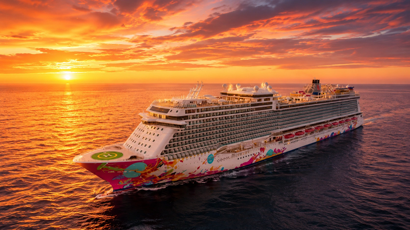 Resorts World Cruises Genting Dream ship departing Marina Bay Cruise Centre Singapore with families