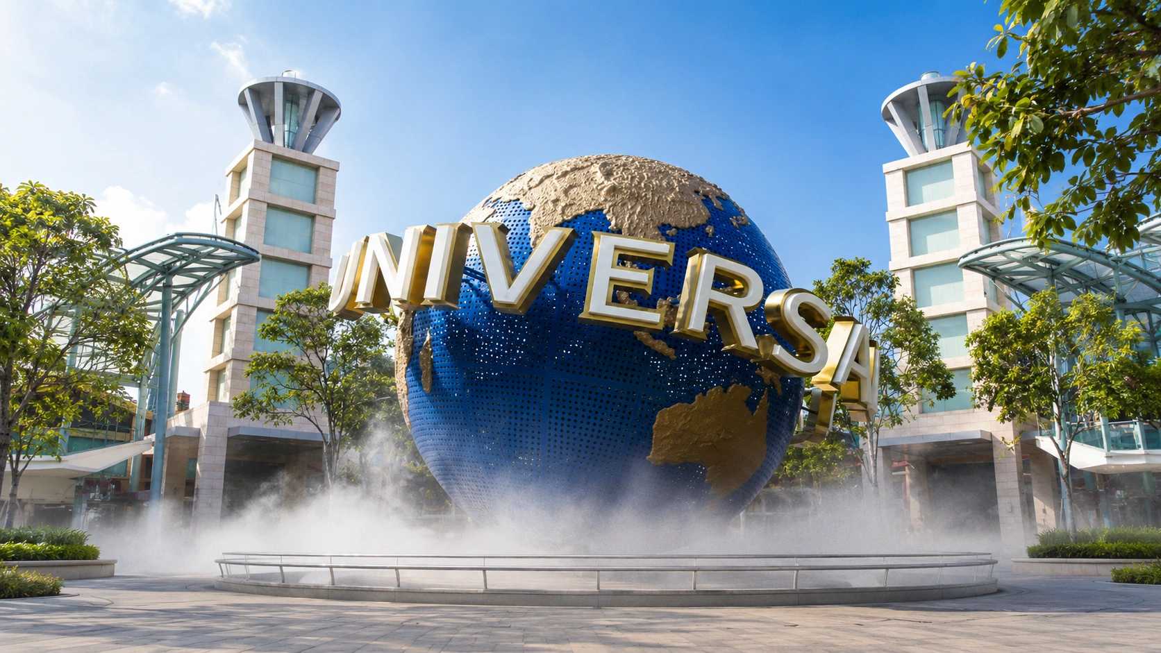 Families enjoying Universal Studios Singapore rides and themed zones during school holidays
