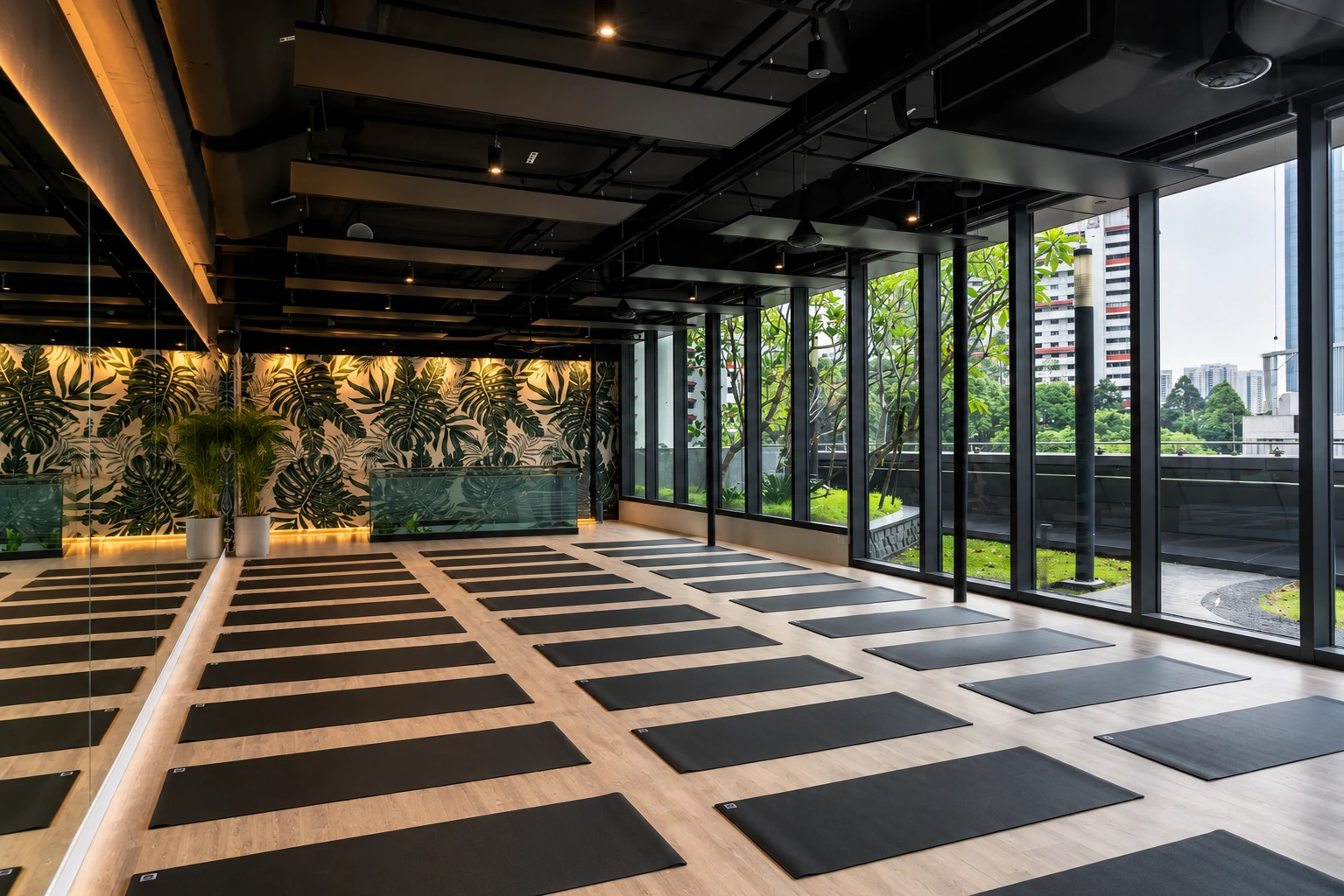 Yoga Movement Singapore Orchard flagship studio with members in a yoga class