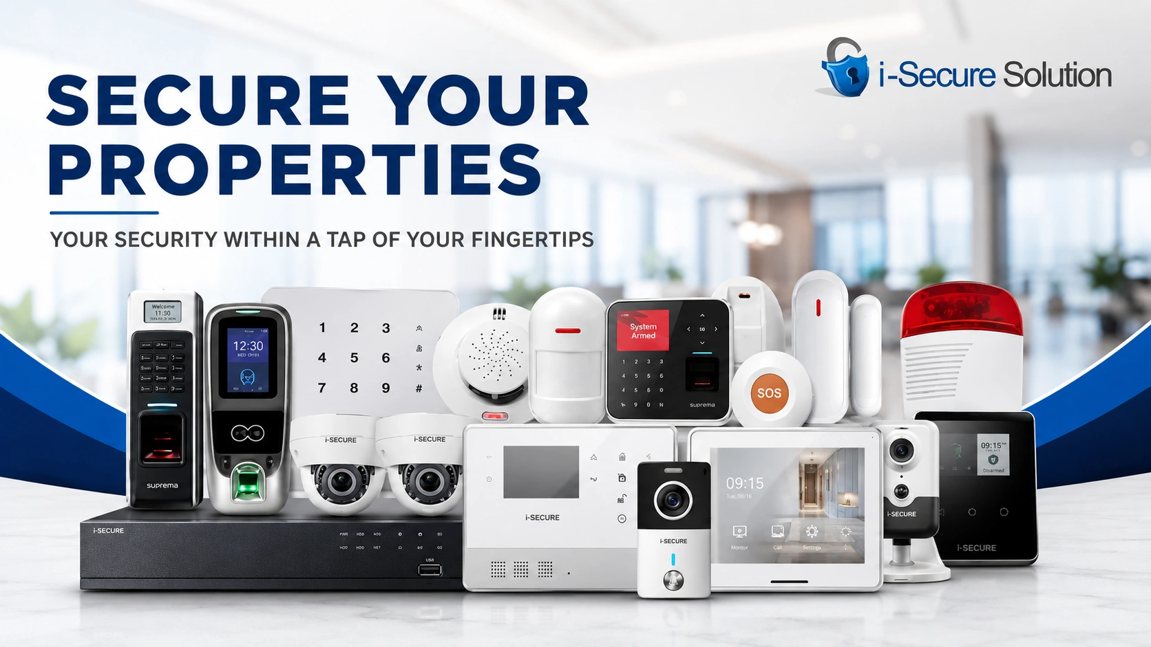 i-Secure Solution integrated CCTV alarm and door access security system Singapore home